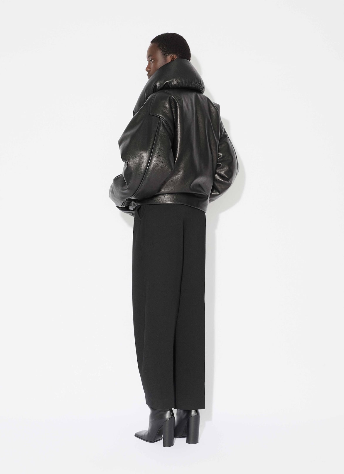 LAMBSKIN PADDED BOMBER ALAÏA BLACK LAMBSKIN PADDED BOMBER